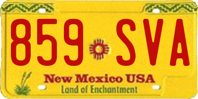 NM license plate 859SVA