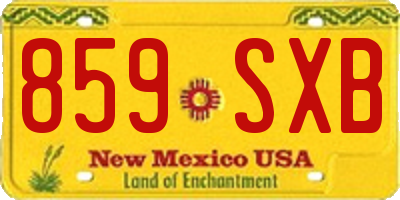 NM license plate 859SXB