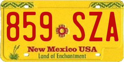 NM license plate 859SZA