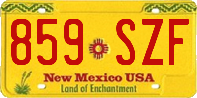 NM license plate 859SZF