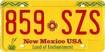 NM license plate 859SZS