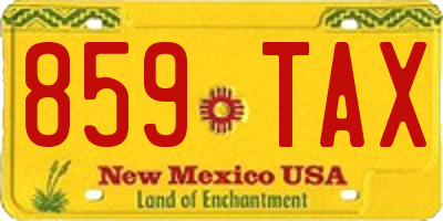 NM license plate 859TAX