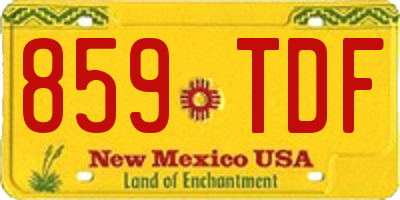 NM license plate 859TDF
