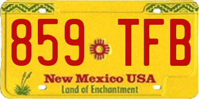 NM license plate 859TFB