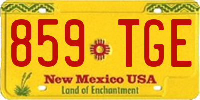 NM license plate 859TGE