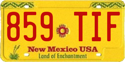 NM license plate 859TIF