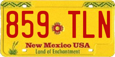NM license plate 859TLN