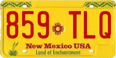 NM license plate 859TLQ