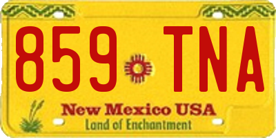 NM license plate 859TNA