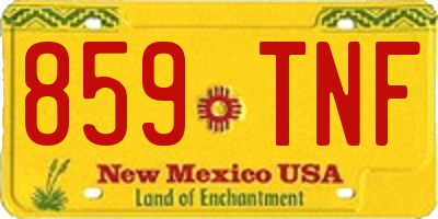 NM license plate 859TNF