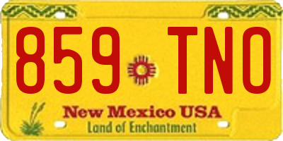 NM license plate 859TNO