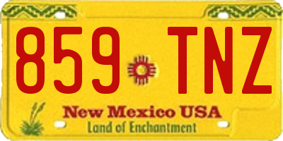 NM license plate 859TNZ