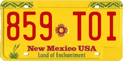 NM license plate 859TOI