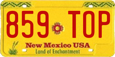 NM license plate 859TOP