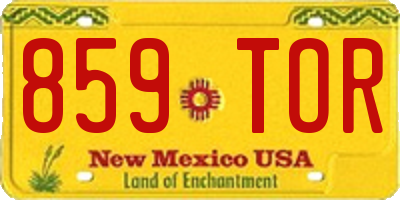 NM license plate 859TOR