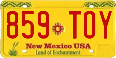 NM license plate 859TOY
