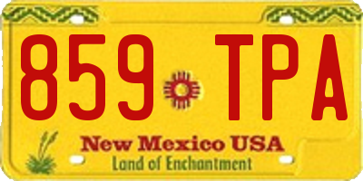 NM license plate 859TPA
