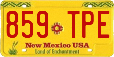 NM license plate 859TPE
