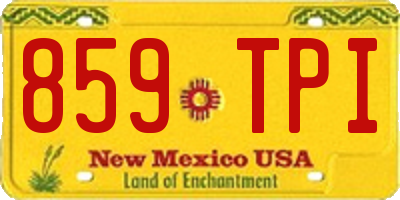 NM license plate 859TPI