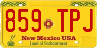 NM license plate 859TPJ