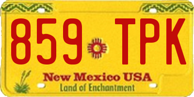 NM license plate 859TPK