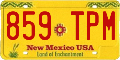 NM license plate 859TPM