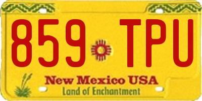 NM license plate 859TPU