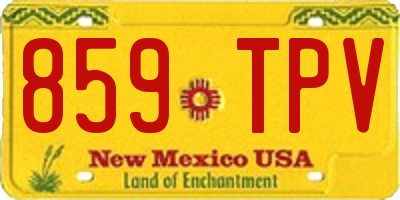 NM license plate 859TPV