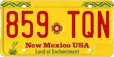 NM license plate 859TQN