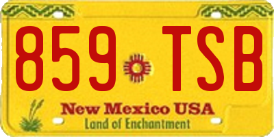 NM license plate 859TSB