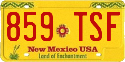 NM license plate 859TSF