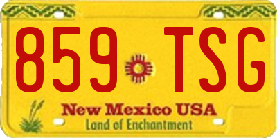 NM license plate 859TSG