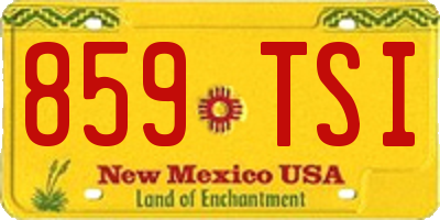 NM license plate 859TSI