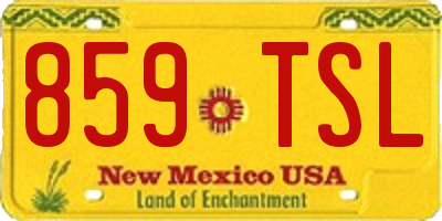 NM license plate 859TSL