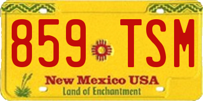 NM license plate 859TSM