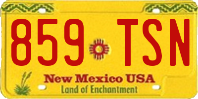 NM license plate 859TSN