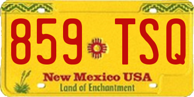 NM license plate 859TSQ