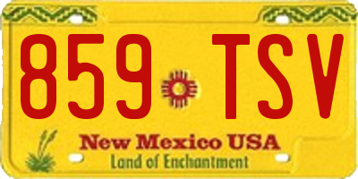 NM license plate 859TSV