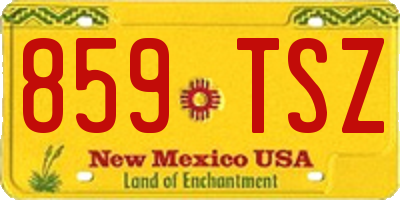NM license plate 859TSZ