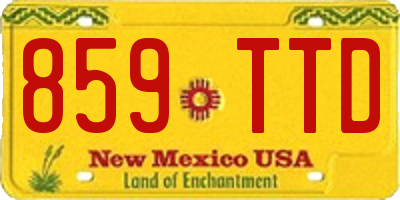 NM license plate 859TTD