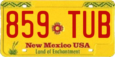 NM license plate 859TUB