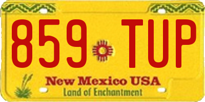 NM license plate 859TUP
