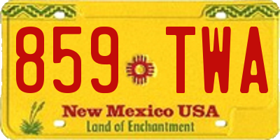 NM license plate 859TWA