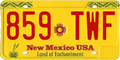 NM license plate 859TWF