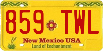 NM license plate 859TWL
