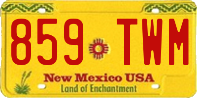 NM license plate 859TWM