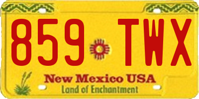 NM license plate 859TWX