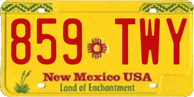 NM license plate 859TWY