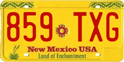 NM license plate 859TXG
