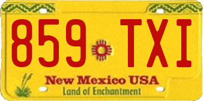 NM license plate 859TXI